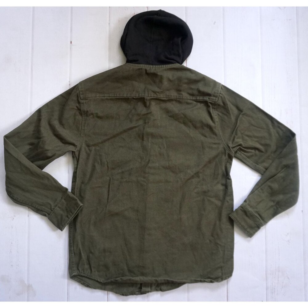 Valor Men's Olive Hooded Button-Up Jacket Shirt – Size S - Picture 6 of 6